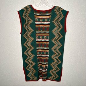 Vintage Catalina Jacquard Southwest Aztec Pullover Tunic Sleeveless Large Wool